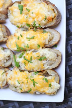 twice-baked grilled potatoes