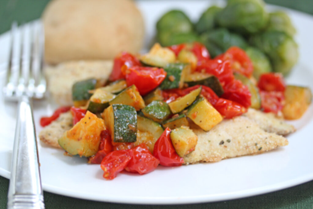 Breaded Tilapia with Sauteed Zucchini and Tomatoes 5 Dinners