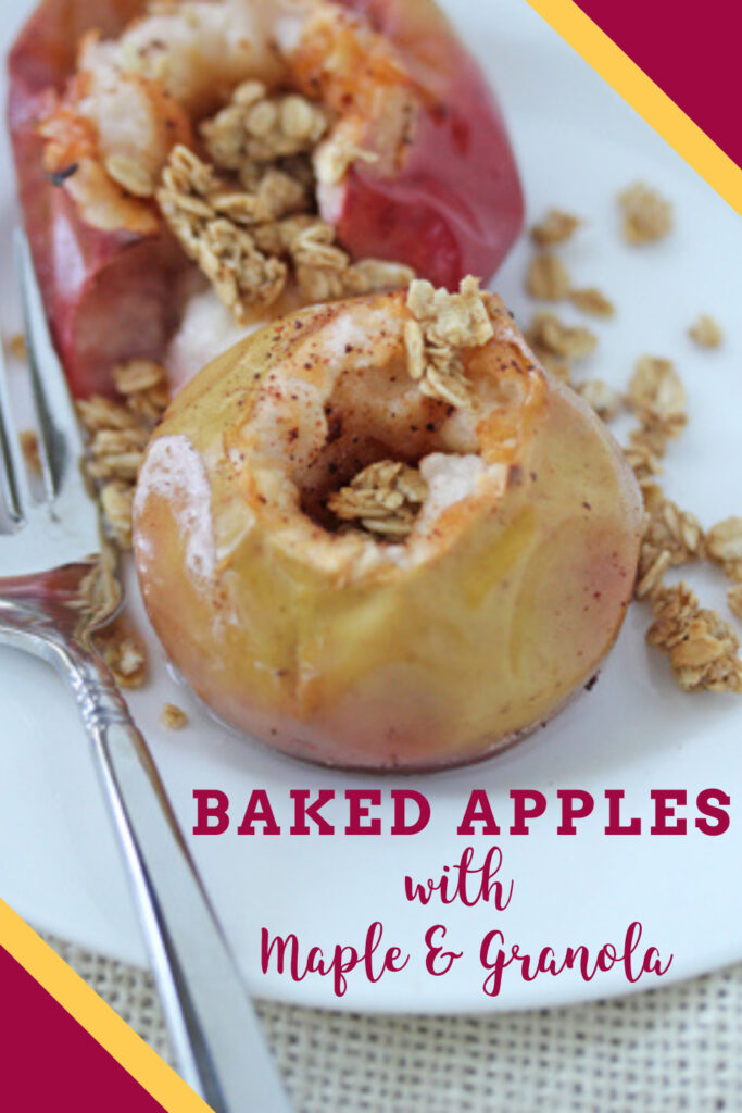baked apples with maple and granola
