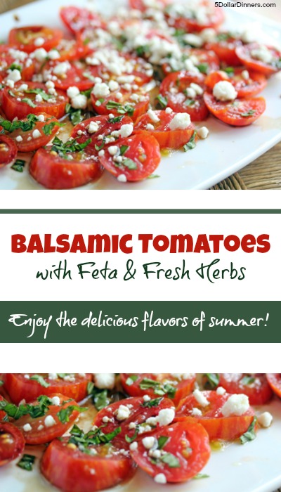 Balsamic Tomatoes with Feta and Fresh Herbs from 5DollarDinners.com