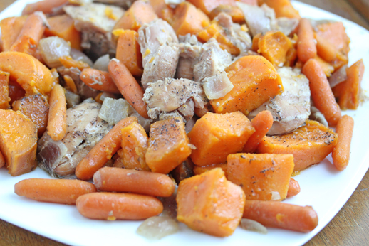 Slow Cooker Maple Chicken with Sweet Potatoes | 5DollarDinners.com