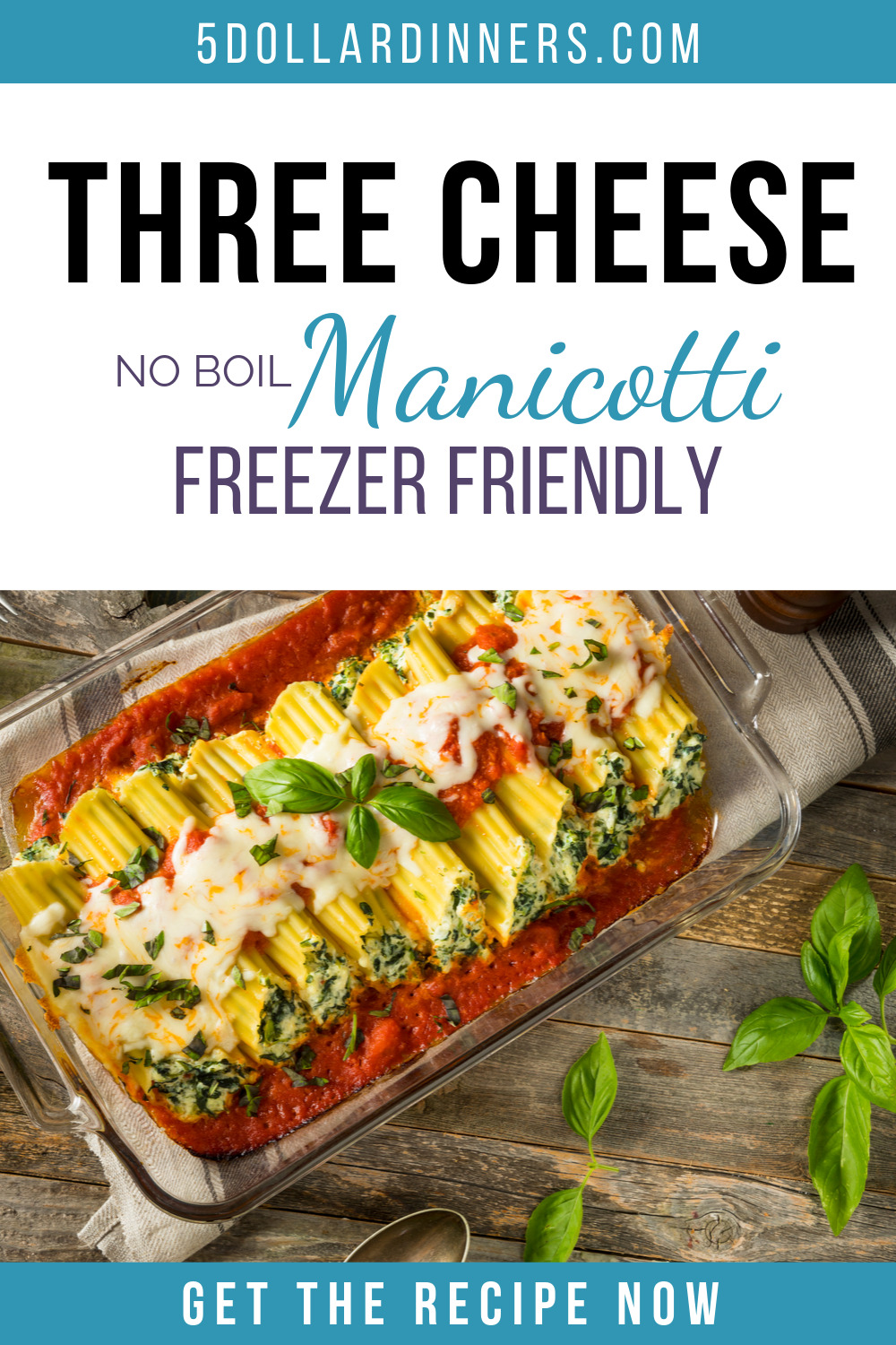 three cheese manicotti