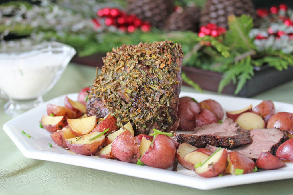chive crusted beef roast