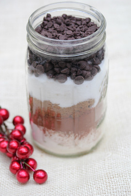 double chocolate brownie in a jar