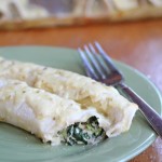 Creamy Chicken & Spinach Enchiladas | 5DollarDinners.com