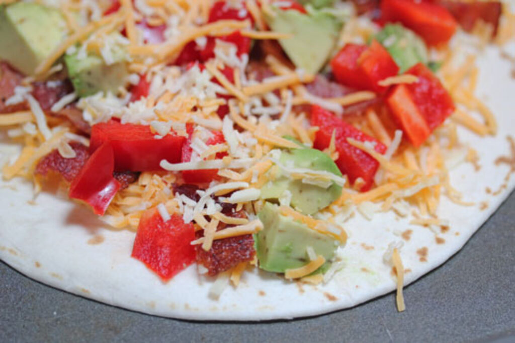 Bacon, Avocado, and Red Pepper Quesadilla 5 Dinners Budget Recipes