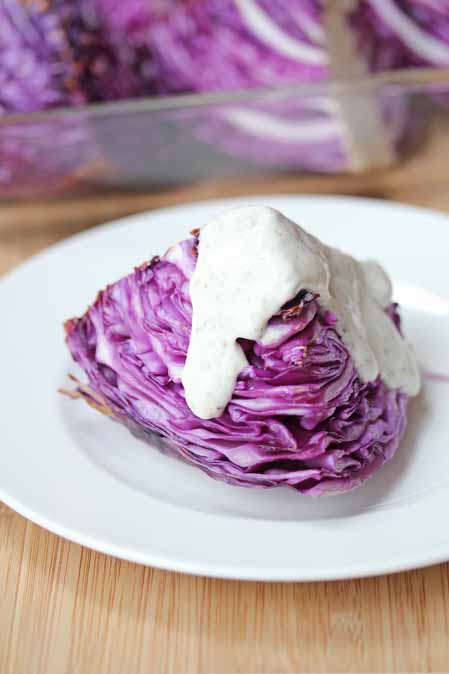 roasted red cabbage with homemade ranch dressing recipe