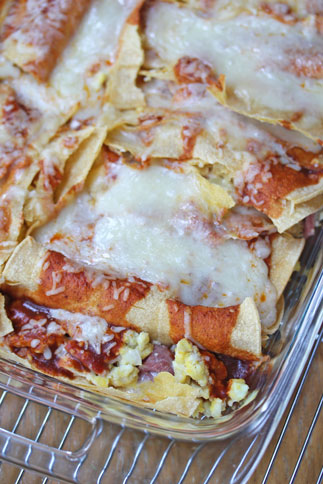 ham and eggs breakfast enchiladas