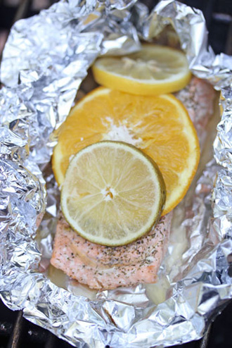 grilled citrus salmon packets