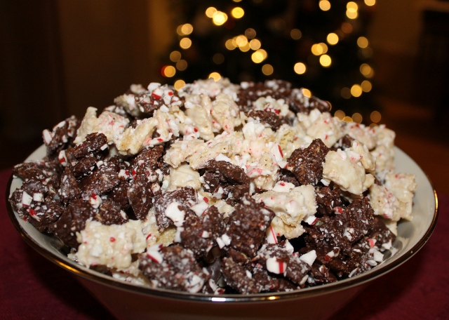 Peppermint Bark Muddy Buddy Chex Mix Recipe