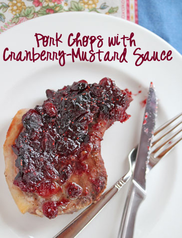 pork chops with cranberry-mustard sauce