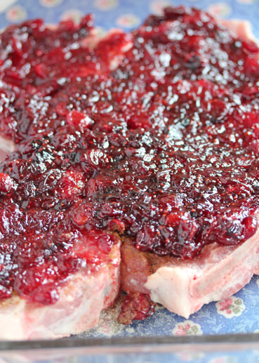 pork chops with cranberry mustard sauce