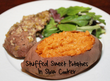 Stuffed Sweet Potatoes in Slow Cooker