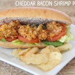 cheddar bacon shrimp po boy sandwich