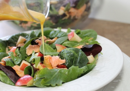 Honey Mustard Salmon Salad with Honey Mustard Dressing 