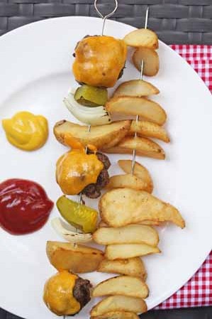 Cheeseburger Kebabs