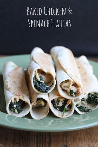 Chicken Spinach Baked Flautas