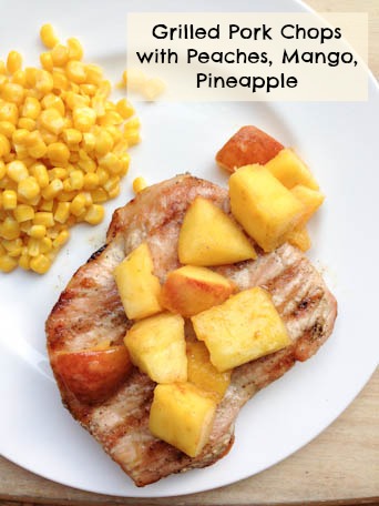 Pork Chops with Peaches Mango Pineapple