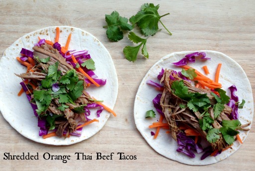 orange thai beef tacos