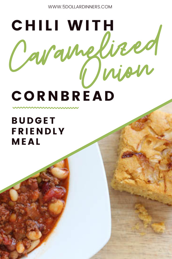 chili with caramelized onion cornbread