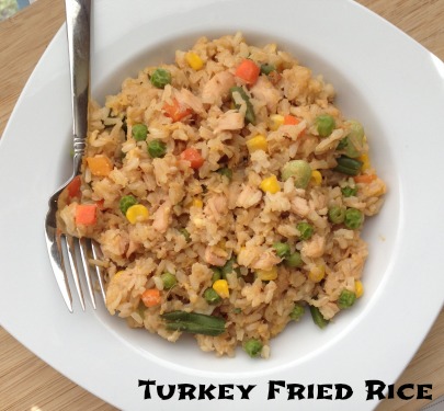 fried rice with turkey leftovers