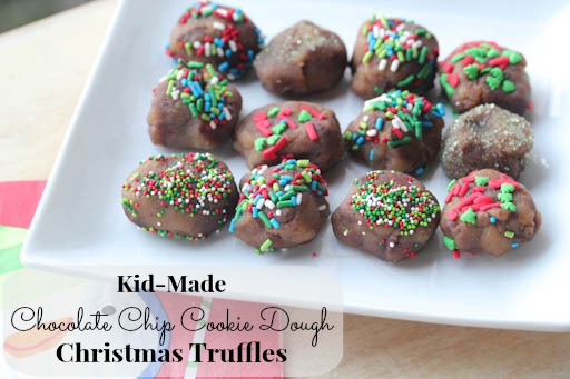 Kid Made Cookie Dough Christmas Truffles