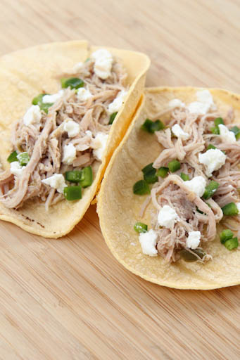 Slow Cooker Salsa Verde Shredded Pork Tacos | 5DollarDinners.com