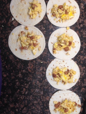 Chorizo Breakfast Tacos for Cody