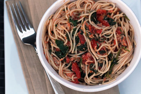 chicken spaghetti with spinach