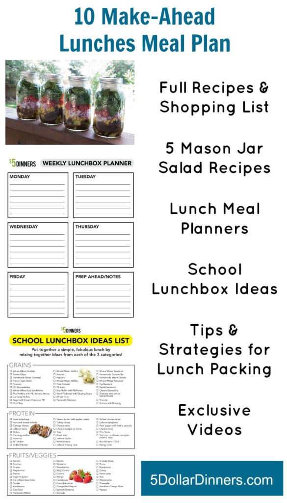 10 Make Ahead Lunches Meal Plan