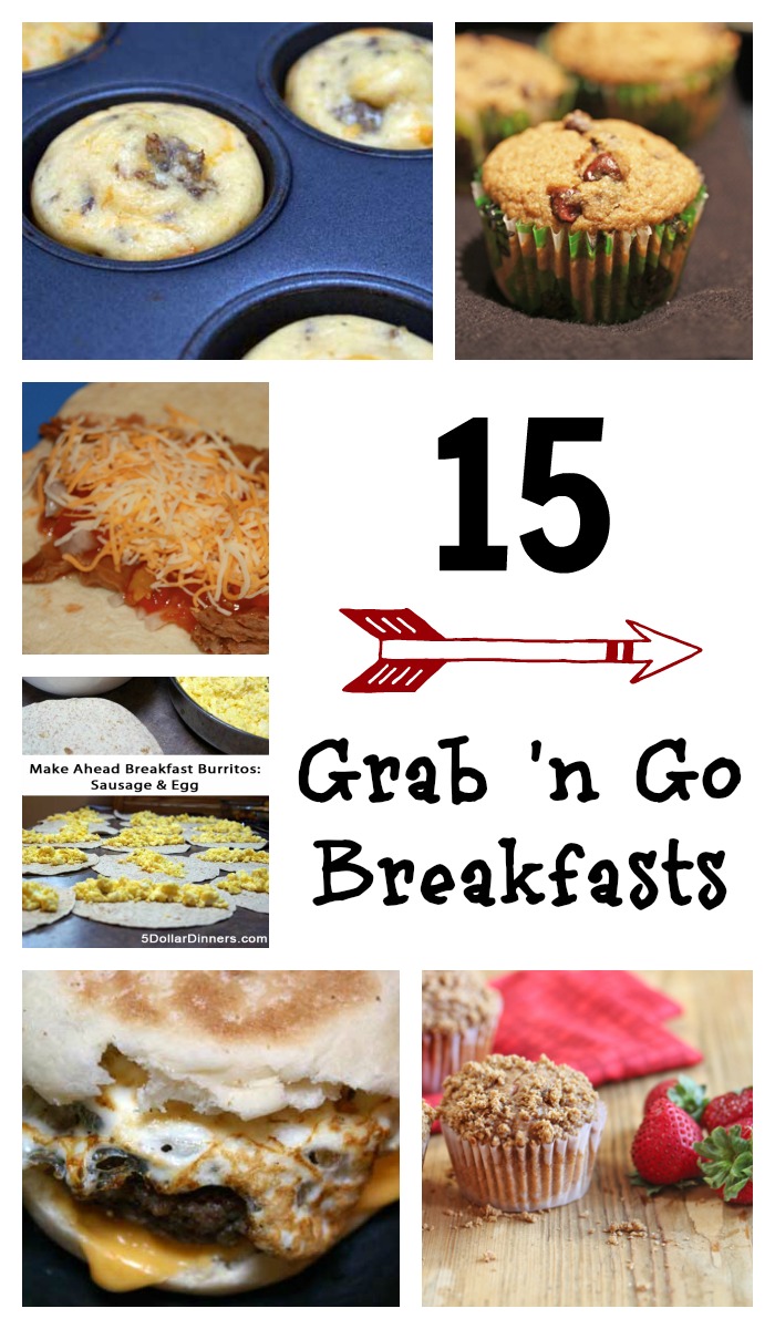 15 Grab n Go Breakfast Ideas | 5DollarDinners.com