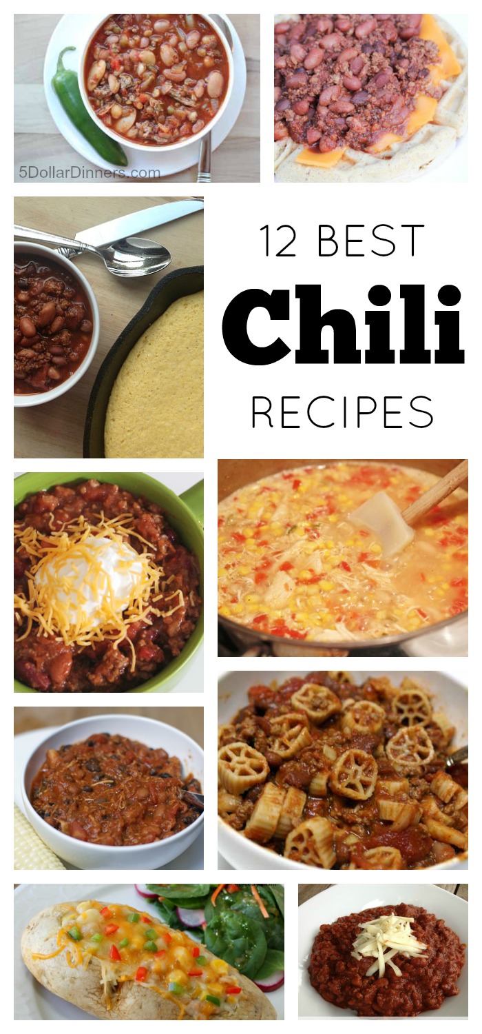 12 Best Chili Recipes from 5DollarDinners.com