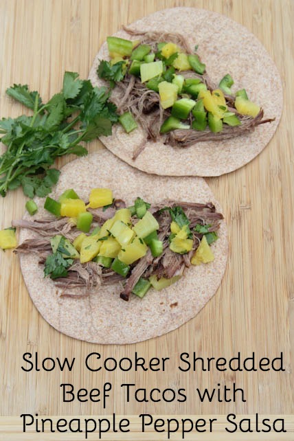 Shredded Beef Tacos with Pineapple-Pepper Salsa