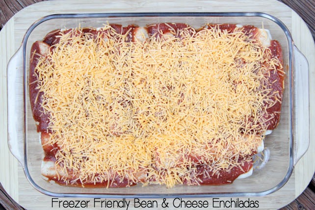 Freezer Friendly Bean & Cheese Enchiladas on 5DollarDinners.com