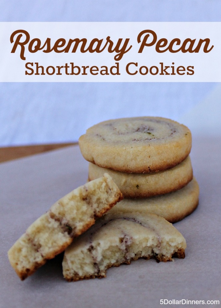 Delicate Rosemary Pecan Shortbread Recipe | 5DollarDinners.com