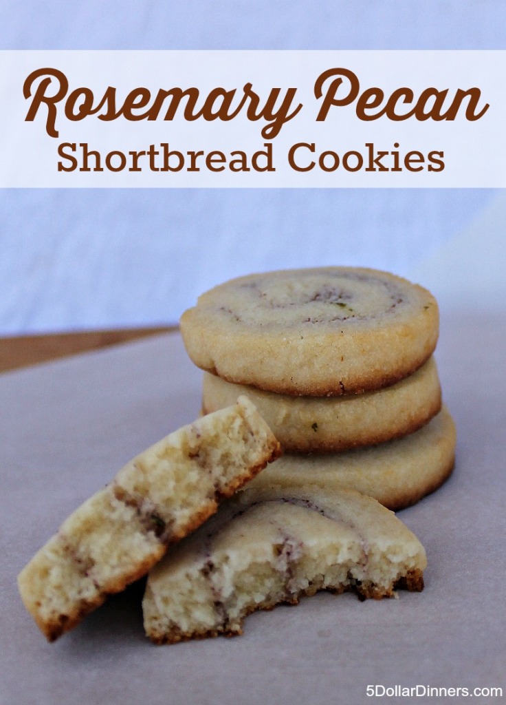 Delicate Rosemary Pecan Shortbread Recipe | 5DollarDinners.com