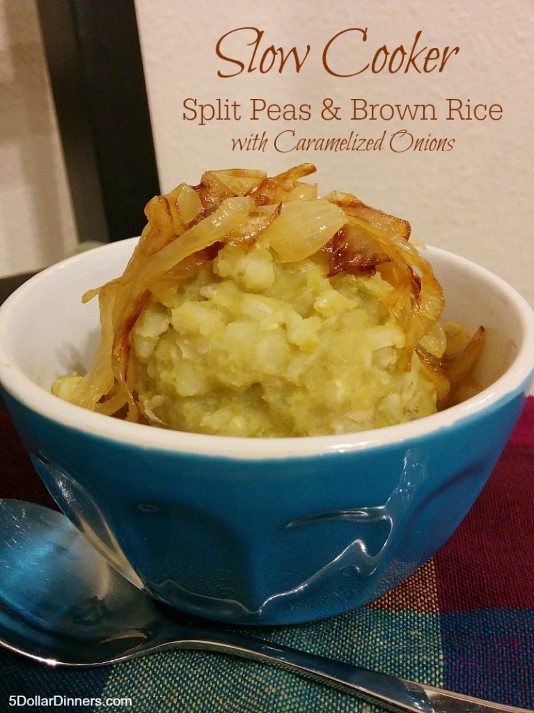 Slow Cooker Split Peas and Brown Rice Recipe | 5DollarDinners.com