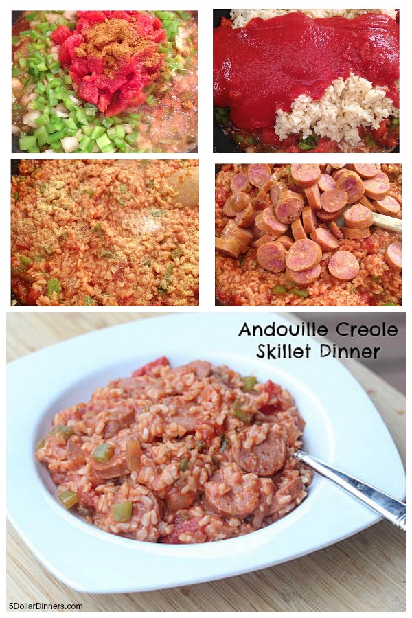 Andouille Creole Skillet Dinner | 5DollarDinners.com