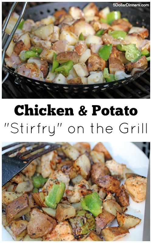 Chicken and Potato Stirfy on the Grill | 5DollarDinners.com