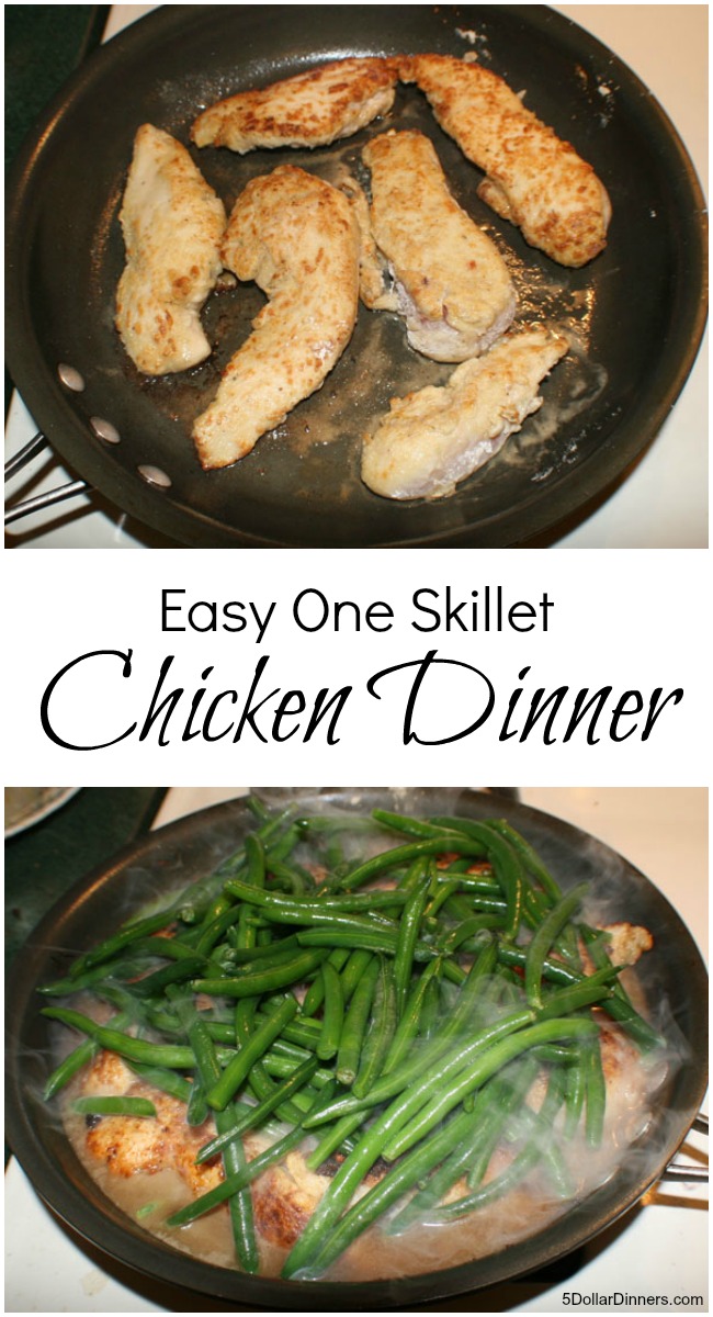 Easy One Skillet Chicken Dinner | 5DollarDinners.com