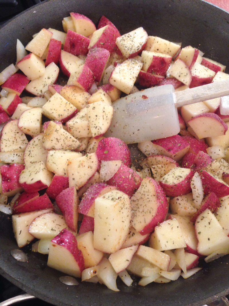 Pork Chop Red Potato Apple Skillet-4