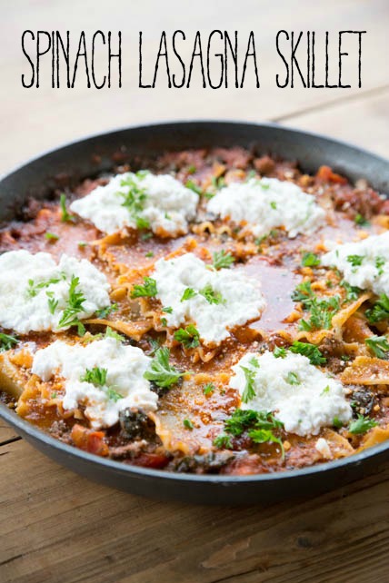 Skillet Spinach Lasagna Dinner