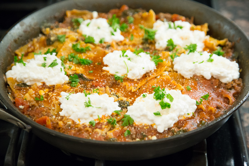 Spinach Lasagna Skillet