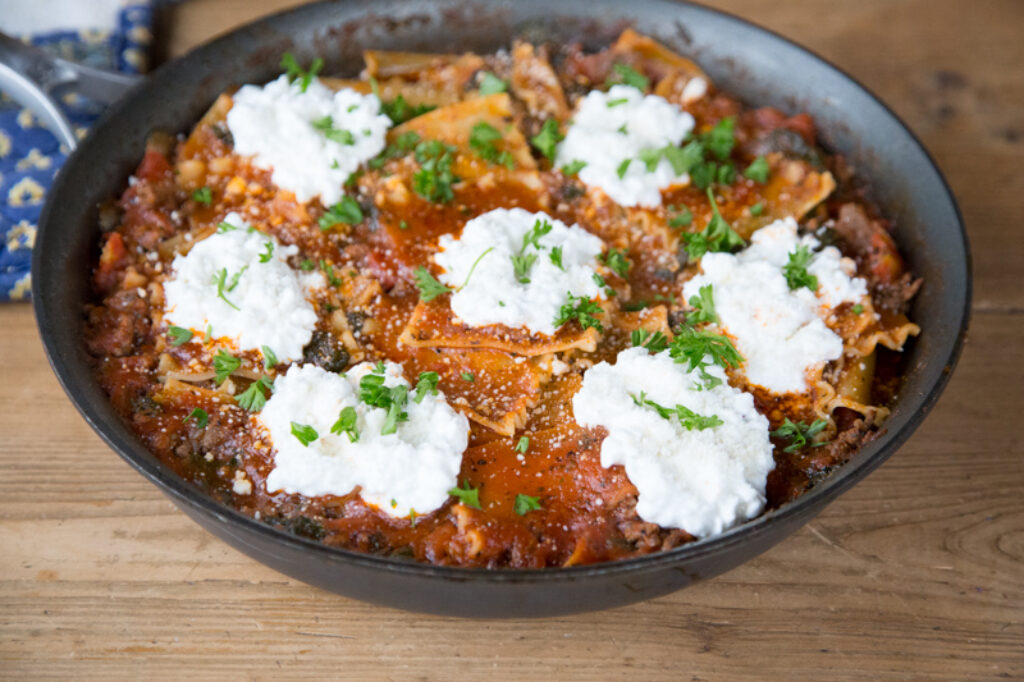 Spinach Lasagna Skillet