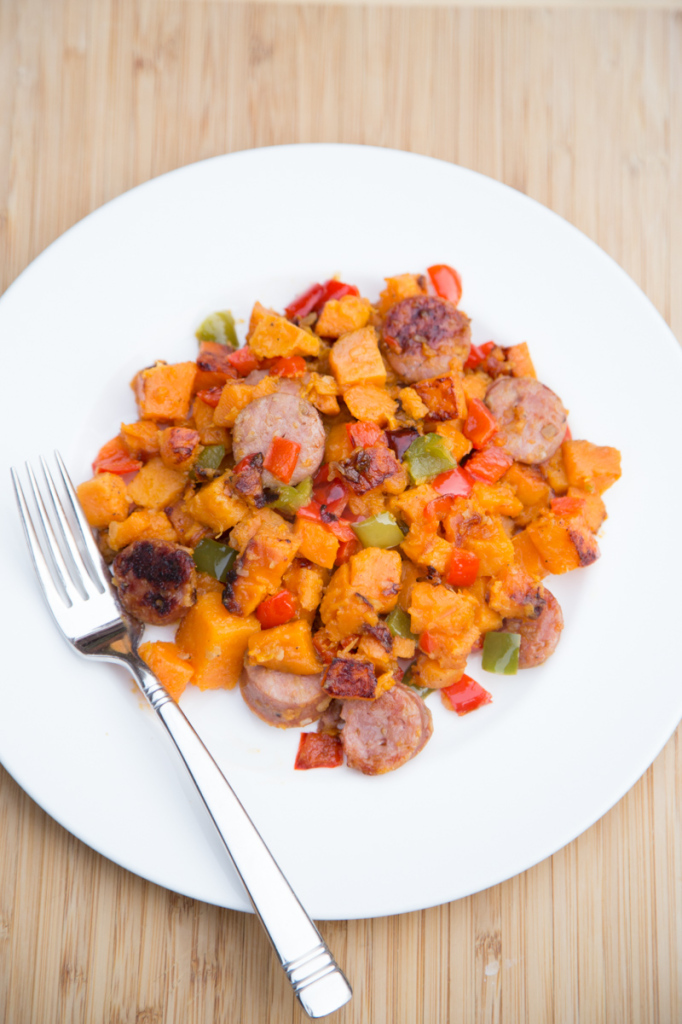 Sweet Potato Chicken Sausage Hash