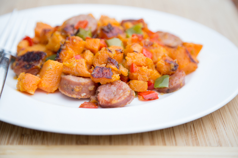 Sweet Potato Chicken Sausage Hash