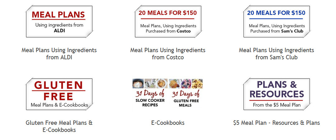 5DollarDinner Meal Plans Ebooks Printables