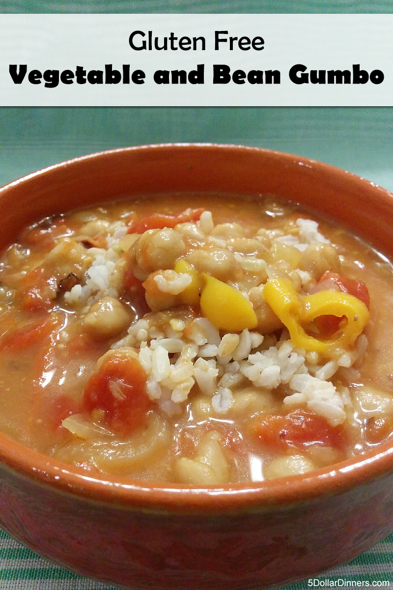 Gluten Free Vegetable and Bean Gumbo ~ freezer friendly! | 5DollarDinners.com