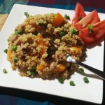 Slow Cooker Paella-Style Quinoa and Peas | 5DollarDinners.com