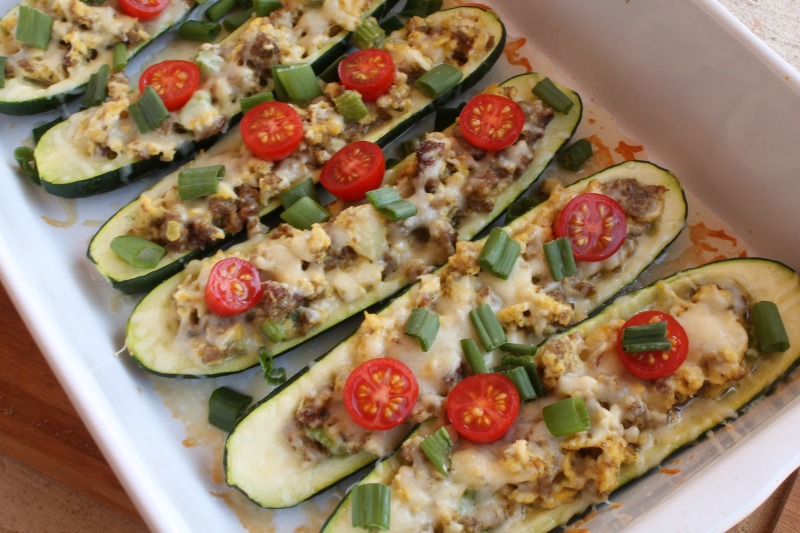 Sausage & Egg Zucchini Breakfast Boats 5 Dinners